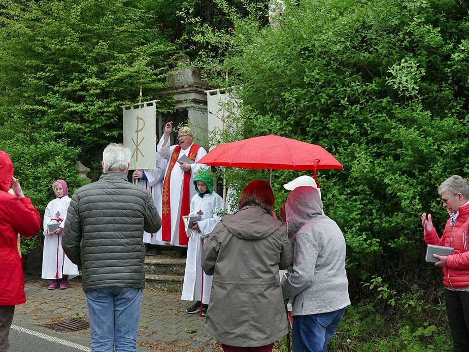 Markusprozession zum Kreuz an der Netzer Straße (Foto: Karl-Franz Thiede)